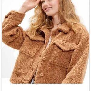 American Eagle fleece lined camel color jacket